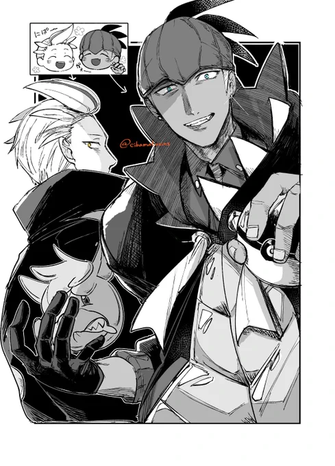 落書き/キバナさんとカキツバタ先輩。
ドラゴンの男たちの豹変ぶり、ありがたみしかない。

今気づいたんですが、私の推しって「普段はどちらかというと穏やかなのに、実はめちゃめちゃ好戦的なタイプ」なのでは……?はじめちゃんとバゲ子……(私見) 
