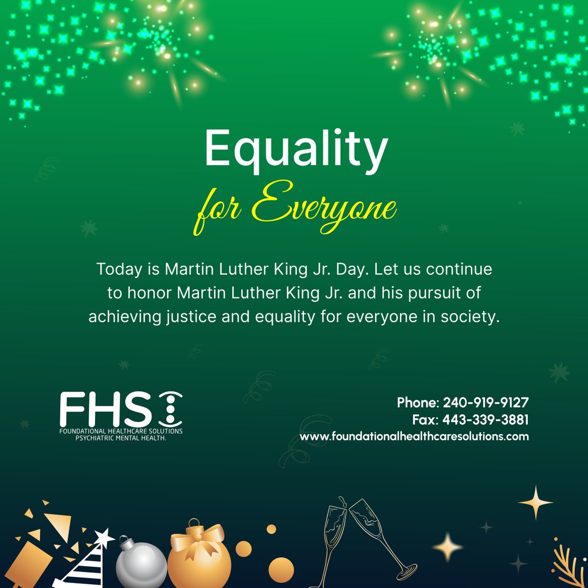 foundationalhcs's tweet image. Today, we continue to fight for what is right and just. Let us not forget the teachings and legacies Martin Luther King Jr. left for us. Let us continue to fight racism and injustice that poisons societies. 

#MLKDay #MarylandUSA #FightRacism #PsychotherapyServices