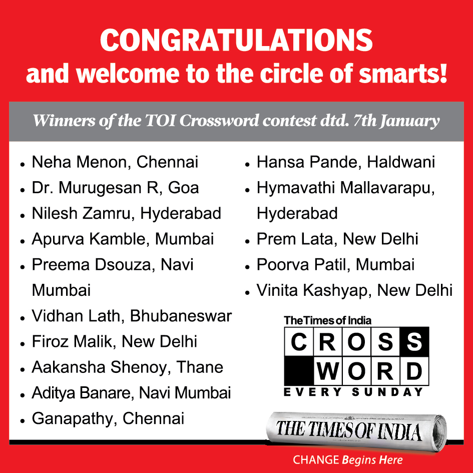 The Times Of India Crossword tweet media