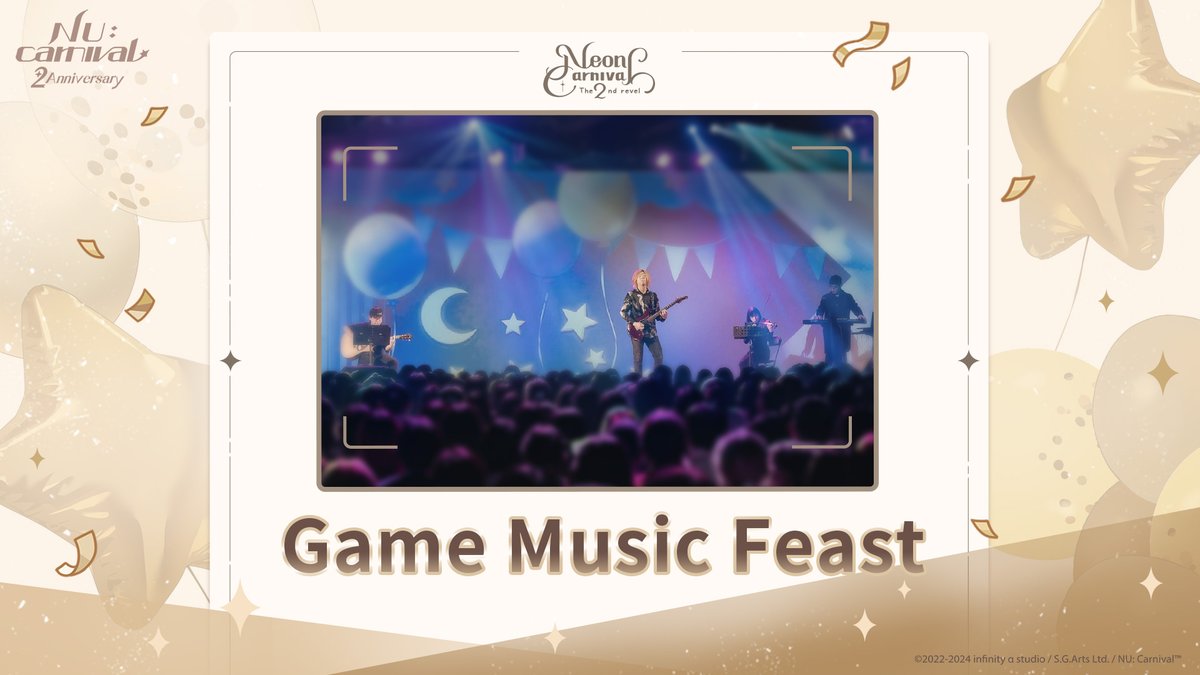 🎵 The 2nd revel - Game Music Feast 🎶

Gorgeous music and a live band will give a new twist to every activity's unique charm in the liveliest way! Does the melodious music make you think of all the beautiful moments spent with the clan members?

#NUCarnival  #NeonCarnival #LIVE