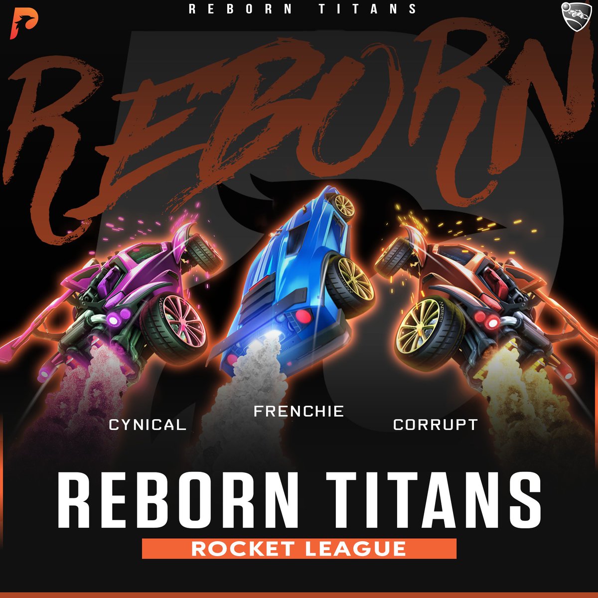 WELCOME OUR NEW AND CONFIRMED REBORN TITANS RLCS ROCKET LEAGUE TEAM‼️
-
Players -
<a href="/Cynical54/">Cynical</a>
@frenchieoce
<a href="/Corruptunivers/">Corrupt</a>

Coach -
@LordGrimRL
-  
Join us in our discord! discord.com/invite/2Q86BYk…… #rocketleague #rlcs #reborntitans #esports #oce #octane #dominus #fennec