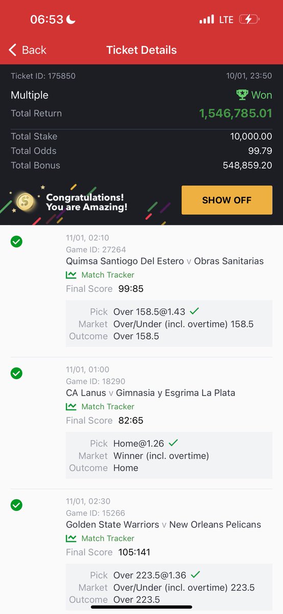 1.5 million naira is home for breakfast 💥💥💥💥💥💥💥💥
Thank you <a href="/Mi2Tips/">Mi2Tips</a> 
Follow him and win with him
I’ve recommended him too many times 
Also, drop your acct number with proof of following him for something lite