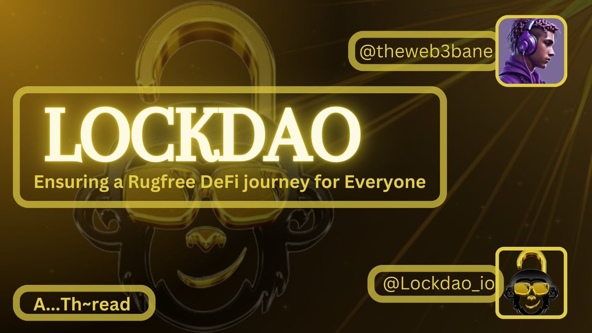 LIQUIDITY LOCKING HAS BEEN A LIFE SAVER IN THIS SPACE,

It's not a new thing the increasing occurrence of rugpulls

With scam devs seeking to make profits and take off

But <a href="/lockdao_io/">LockDAO</a> is stepping up this  concept by introducing a new innovation

Let's discuss

A..🧵