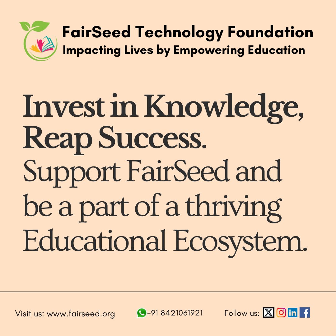 FairSeedTech's tweet photo. Empower the future by investing in knowledge. Be part of a meaningful change with FairSeed. #EducationForAll  #FairSeed #impact https://t.co/vetd5LjFt4