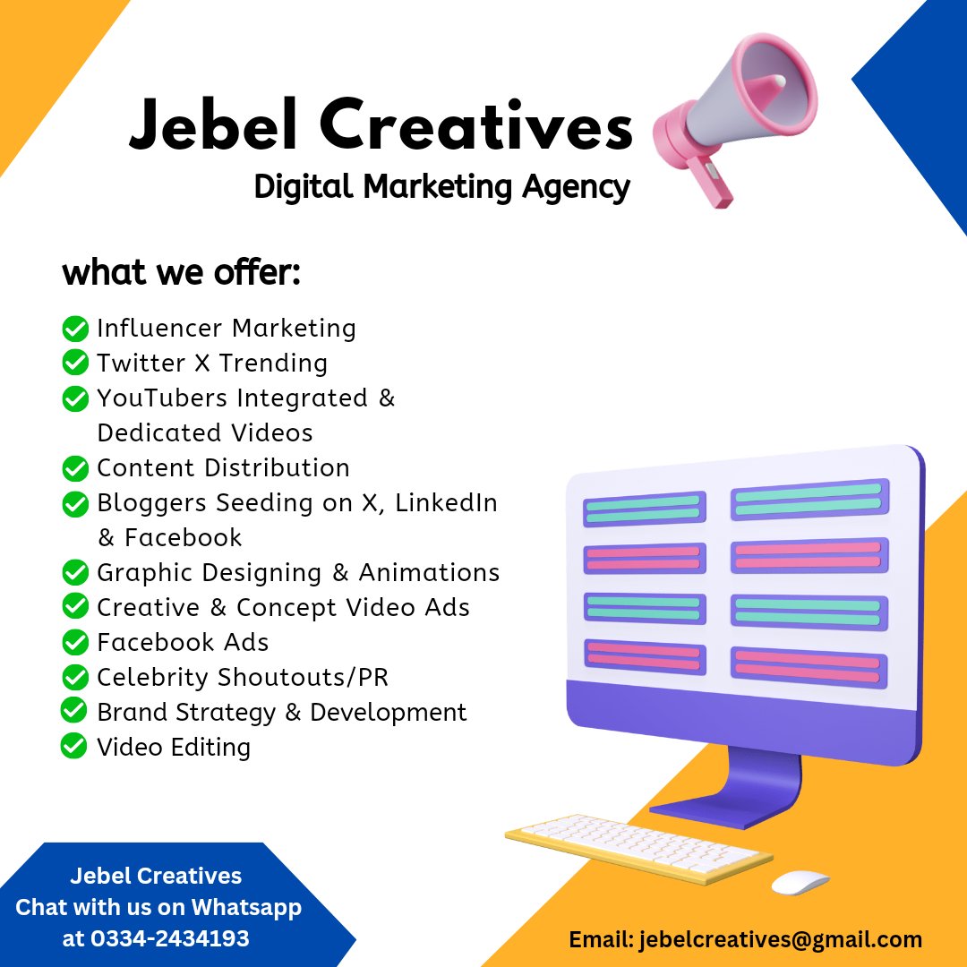 #JebelCreatives #SocialMediaMarketing #DigitalMarketing #Pakistan #PDA #DigitalPakistan #PakistanDigital #Marketing