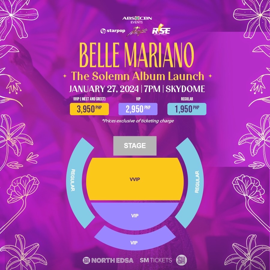 Get ready for <a href="/bellemariano02/">Belle Mariano</a>'s "The Solemn Album Launch" on January 27, 2024!

Grab your tickets and join us for a solemn night where hearts listen and melodies unfold! ✨
🔗 smtickets.com/events/view/12…
SM Tickets Nationwide Outlets

SEE YOU THERE! 💜

#BelleMariano
#TheSolemnLaunch