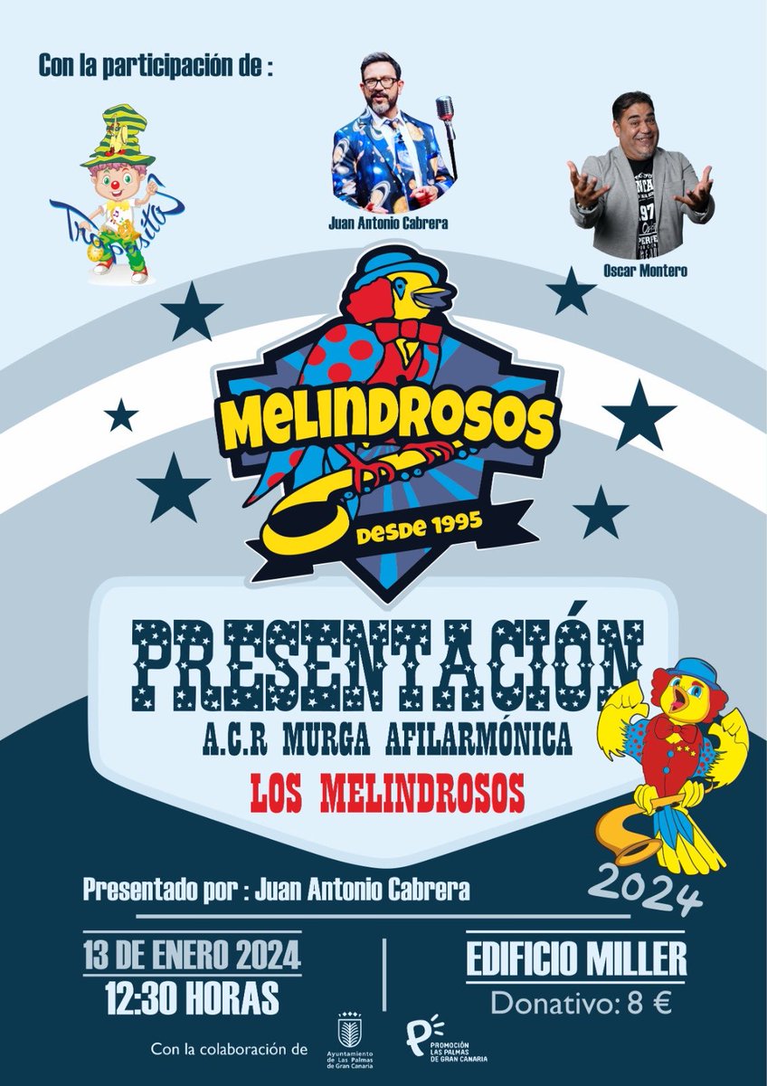 Melindrosos's tweet photo. Llega el día más bonito para una murga, nuestra vigésimo novena Presentación.
Gracias a todos los que lo hacen posible! https://t.co/azlYlxWbYo