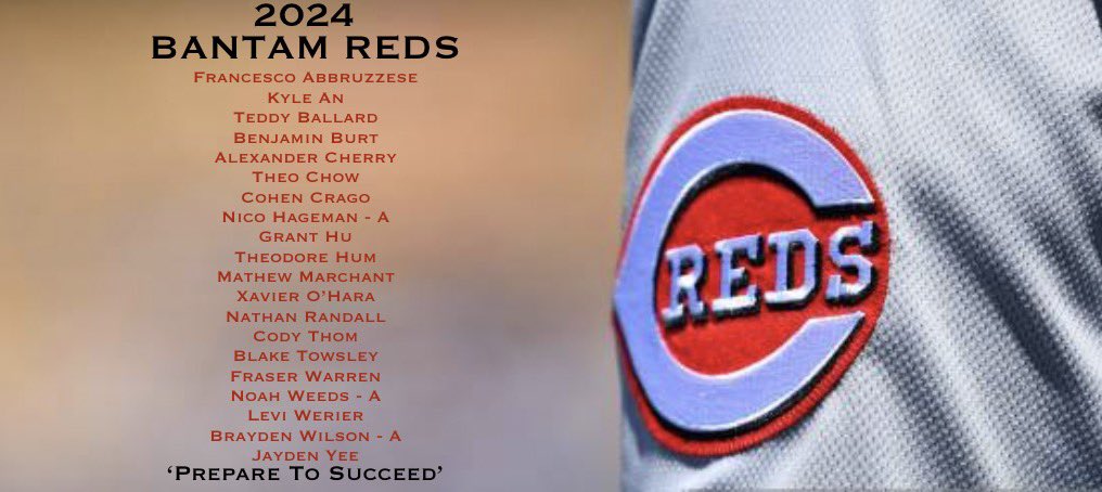 CoquitlamReds's tweet photo. The Bantam coaching staff are pleased to announce the 2024 @CoquitlamReds Bantam roster for the upcoming Bantam PBL season. Congratulations! #preparetosucceed https://t.co/x2PJohFXa2