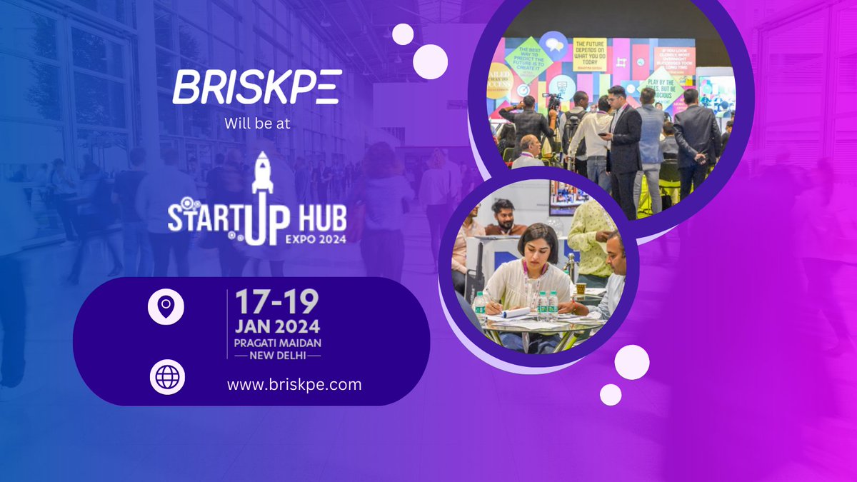 BriskPe's tweet photo. We are thrilled to announce our presence at the @startuphubexpo  from Jan 17th-19th in Delhi. If you are around, come meet us to explore how BRISKPE is revolutionising the cross-border landscape. See you there! https://t.co/xtldiG6ixk