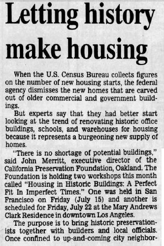 The housing "crisis" has been a problem longer than it had well-funded interests willing to profit from it. Fortunately, your community preservationist had nothing to do with the problem. Way back in the ye' ol' days of 1994 CPF was working hard to solve this problem.