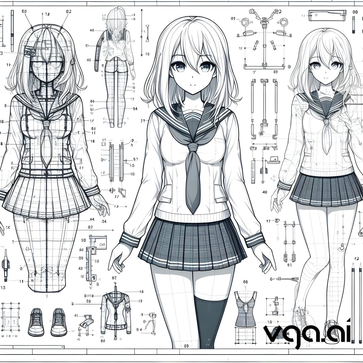 vga_ai's tweet photo. Build your own Waifu. This is how it feels everyday working with AI. So many choices, so many possibilities.

#AIイラスト #aigenerated #AIart #StableDiffusion #midjourney #dalle #bing #waifus #waifumaterial #schooluniform #maid #maiduniform #anime https://t.co/Poo1TESHTH