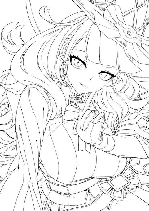 線画状態のほうが目元のパンチがあって気に入ってるディア 