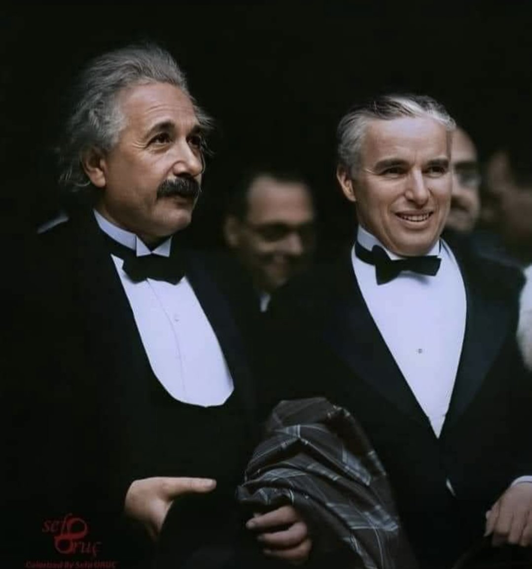RonnieSwannie's tweet photo. Albert Einstein: "What I most admire about your art, is your universality. You don’t say a word, yet the world understands you!"
Charlie Chaplin: "True. But your glory is even greater! The whole world admires you, even though they don’t understand a word of what you say." https://t.co/kia16shgLg