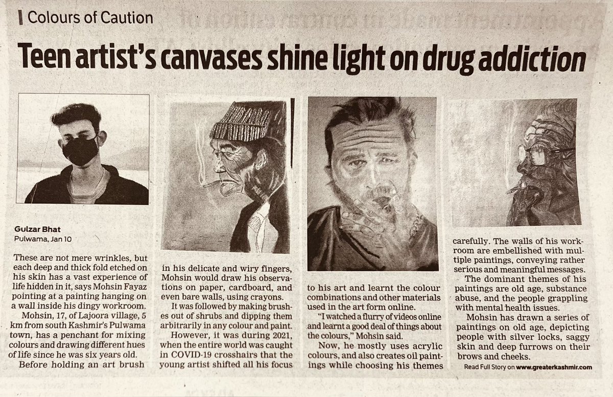 Sujit Kumar Singh, IPS (@sujitpchauhan) on Twitter photo Colours on canvas from a young kashmiri boy from Pulwama speaks volume about rising anti drug awareness among the youth of valley
Highly appreciable,
Kudos to his parents and teachers
<a href="/JmuKmrPolice/">J&K Police</a>
#SayNoToDrugs
#drugfreekashmir
#kashmir Colours on canvas from a young kashmiri boy from Pulwama speaks volume about rising anti drug awareness among the youth of valley
Highly appreciable,
Kudos to his parents and teachers
<a href="/JmuKmrPolice/">J&K Police</a>
#SayNoToDrugs
#drugfreekashmir
#kashmir