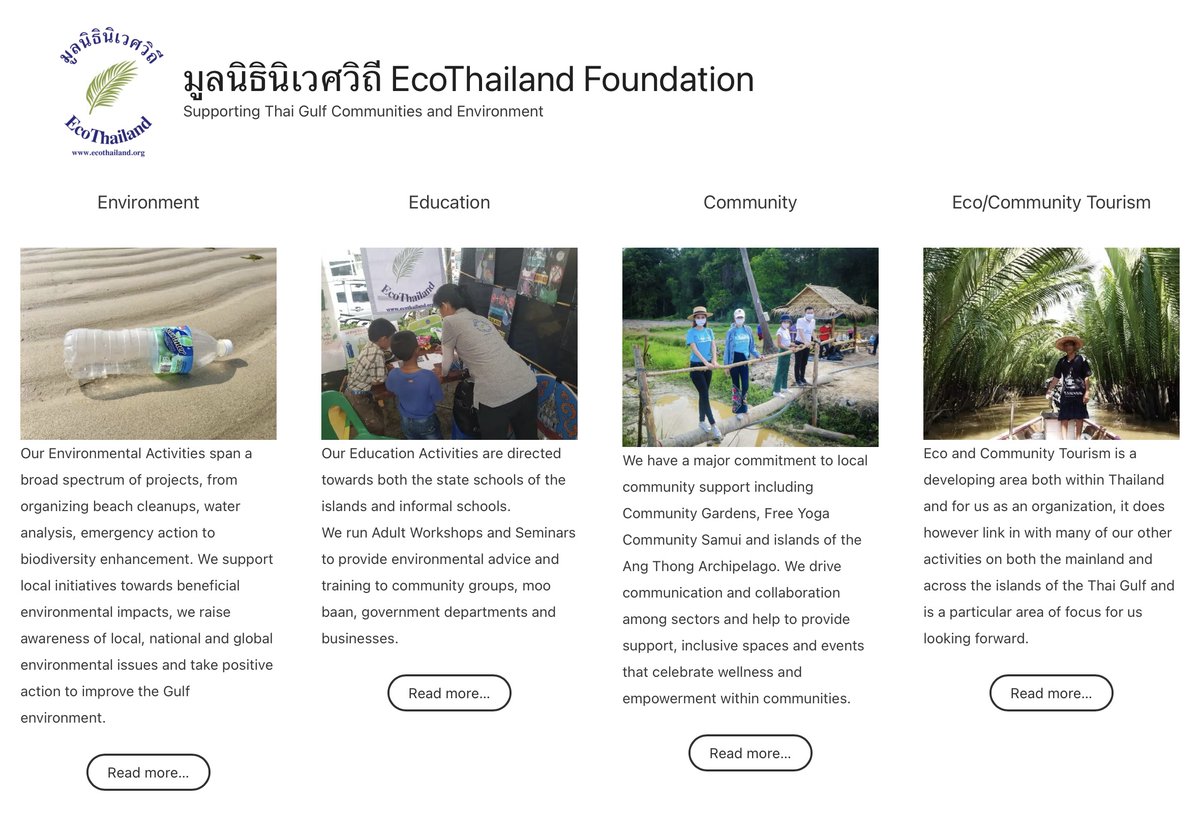 PhanganQF's tweet photo. Second #PhanganQF potential grantee is https://t.co/fseyXvUD2q
#EcoThailand was established in 2015 and later became NGO
Mission is to educate and promote environmental awareness and sustainability🌍
They mainly focused on
- environment
- education
- community
- eco tourism https://t.co/r35e2qq3Vo