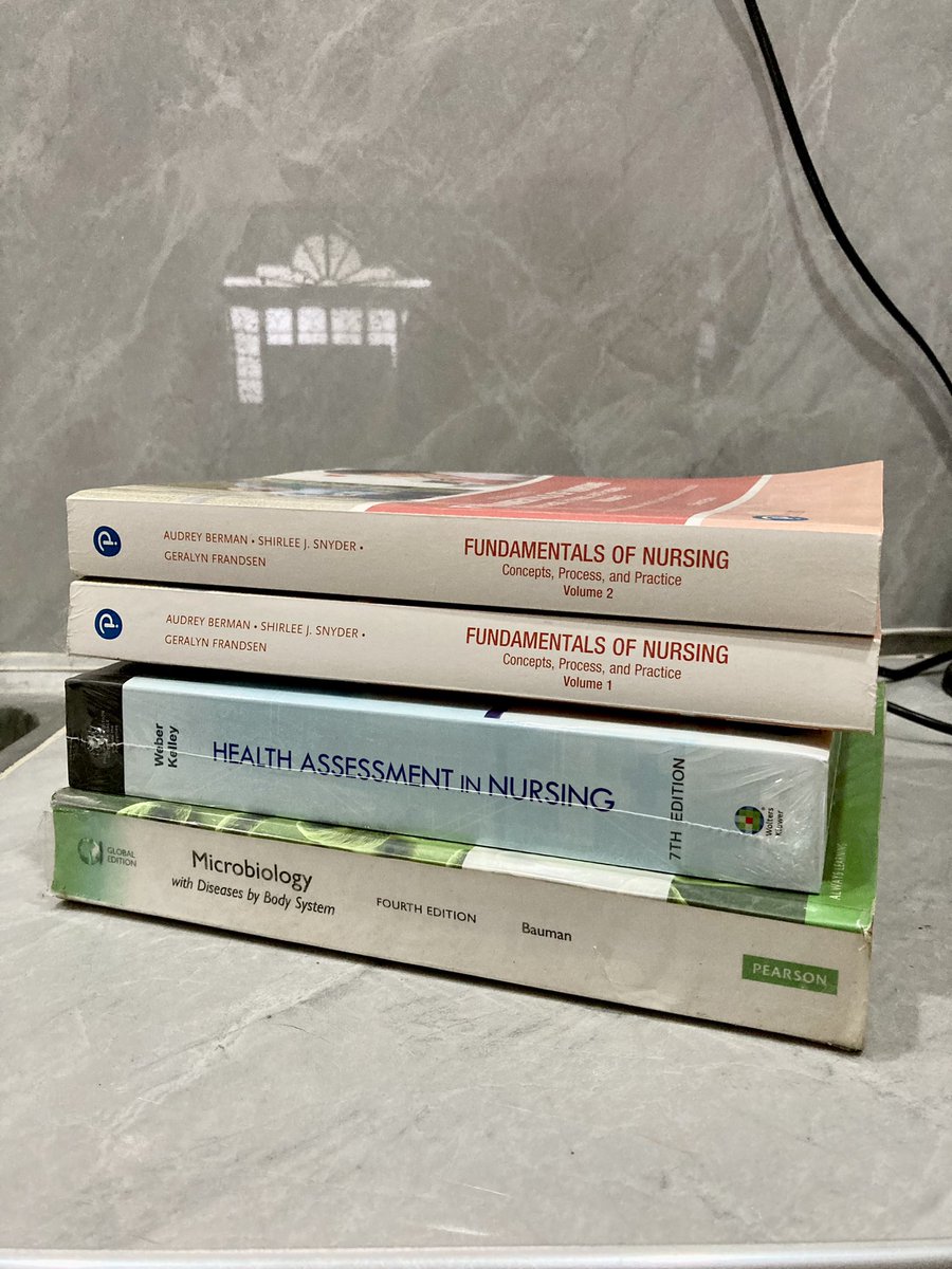 1belle___'s tweet photo. wts lfb ph nursing books for sale ‼️

💟 Kozier and Erb’s Fundamentals of Nursing (11th Ed., Vol. 1&amp;2) - ₱2500

💟 Health Assessment in Nursing (7th Ed.), Webber Kelly - ₱1000

💟 Microbiology with Diseases by Body System (4th Ed.), Bauman - ₱1000 https://t.co/WSHV9LtMFC