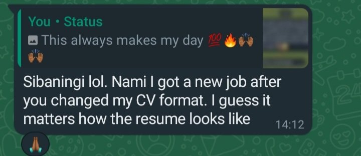 CareerBean's tweet photo. WhatsApp: 065 873 9672 

For a professional Revamp of your CV/ CV+Cover Letter 2×CV's on a discounted offer. Let's hunt.🙌🏿🤘🏽

Black Coffee | Mbalula | Nota | NSFAS | Condolences | Ngizwe | Takeslot https://t.co/UfteAB1N5y