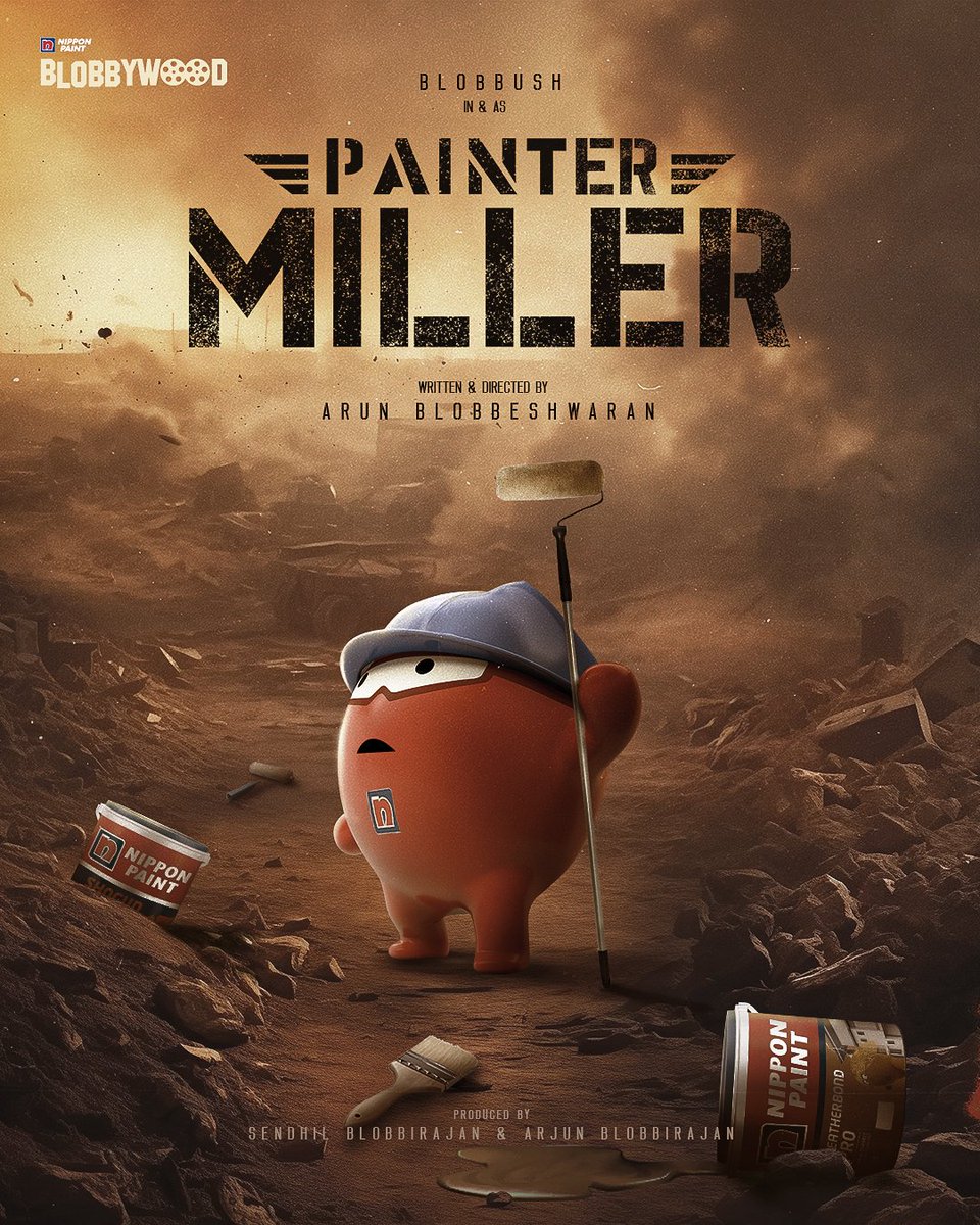 I'm the devil, the devil for germs and bacteria! And you will call me Painter Miller!

#NipponPaint #NipponPaintIndia #Blobbywood #Blobby #captainmiller #ArunMatheswaran #Dhanush #gvprakash #priyankamohan #shivarajkumar #CaptainMillerMovie #Dhanushfans #dhanushfanclub