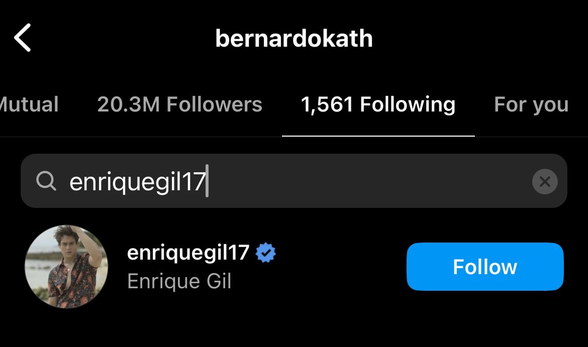 WILLCAlyeserye's tweet photo. Instagram cleanse? 

Kathryn Bernardo is following James Reid but not following Nadine Lustre.

She still follows Enrique Gil but unfollowed Liza Soberano (despite Liza being vocal about her support towards Kath from petty columnists after Kathniel breakup)

Hmmm. https://t.co/uct7X3bSpt