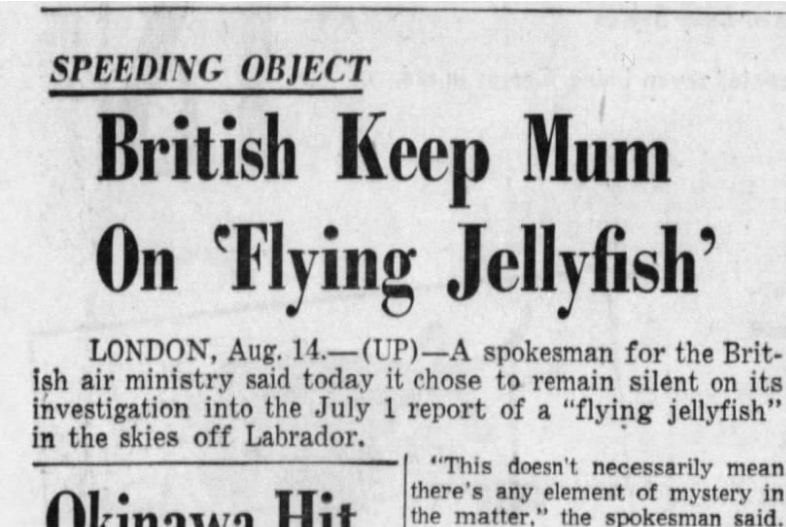 richgel999's tweet photo. Dayton, Ohio • Sun, Aug 15, 1954: "British Keep Mum on 'Flying Jellyfish'".
https://t.co/UmACKRmQW8
#ufox #ufotwitter #uapx https://t.co/zdcjgGla8w