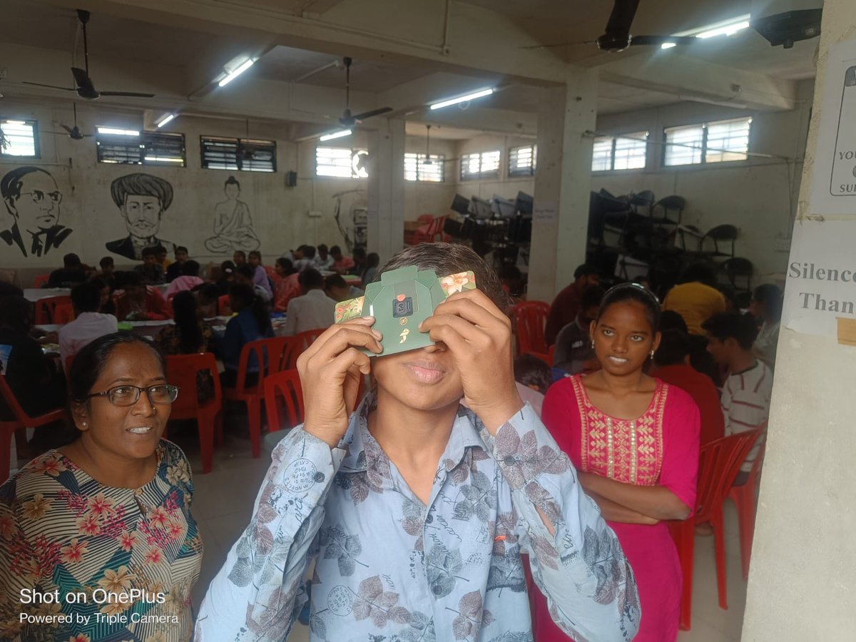Today in Nalanda Abhiyan Lab, we r having a science workshop for our school kids from nearby villages. 

Taken by our friends Suraj Shahu (University of California) and Disha Kuzhively (International Centre for Theoretical Sciences) on Foldscope Paper Microscopes.  Jaibhim! :)