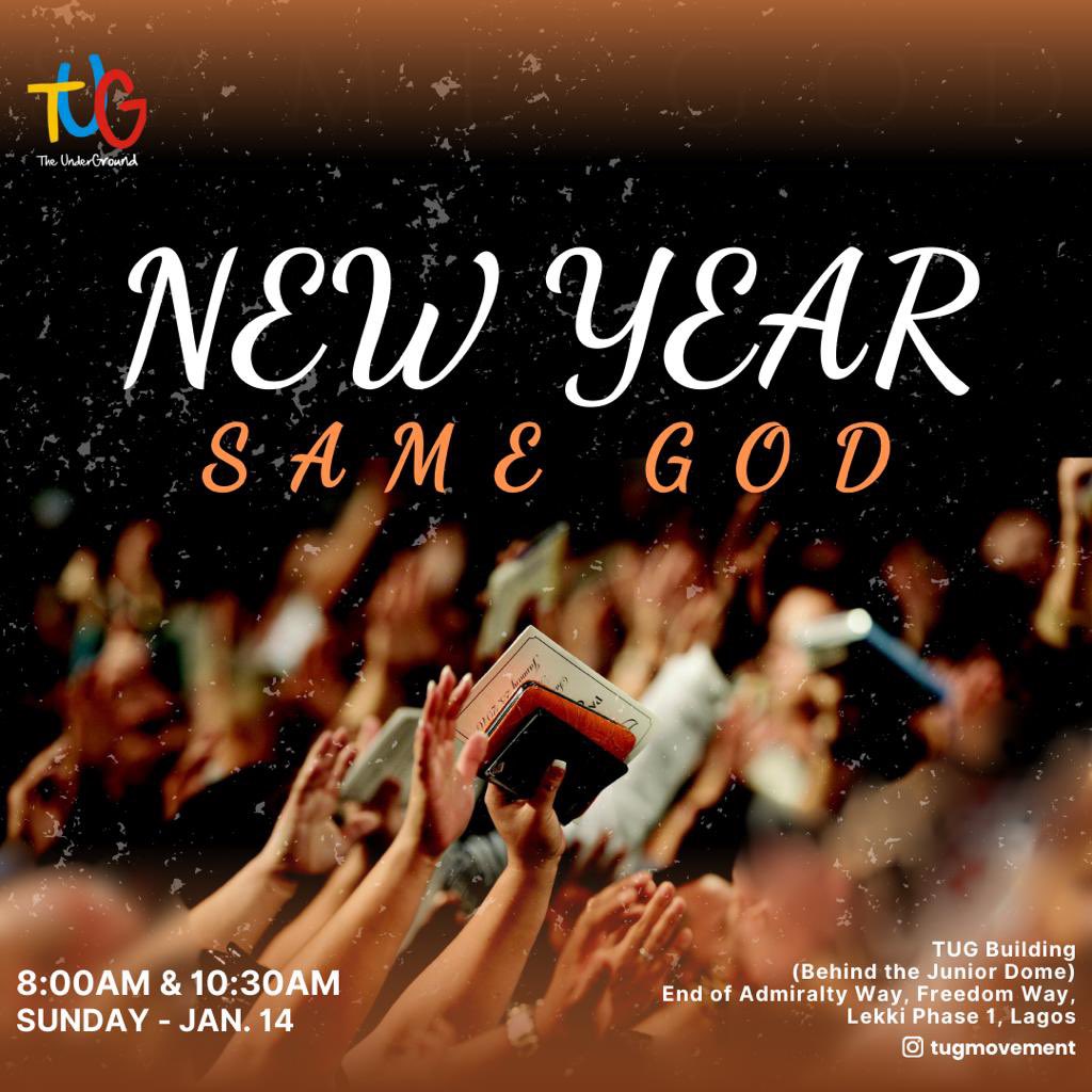 TUGmovement's tweet photo. What's up Guys 🥳

We hope your year is off to a great start!💃

Drum rolls 🥁🥁🥁🥁. This Sunday at TUG, we resume our church services at our building and will kick off the year with a powerful message: "New Year, Same God." https://t.co/3slkWnr09T