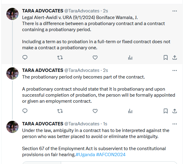 BrightNatumanya's tweet photo. Developments in employment law. #Labour #AFCON2024 #UPDATE https://t.co/NprfimLj6d