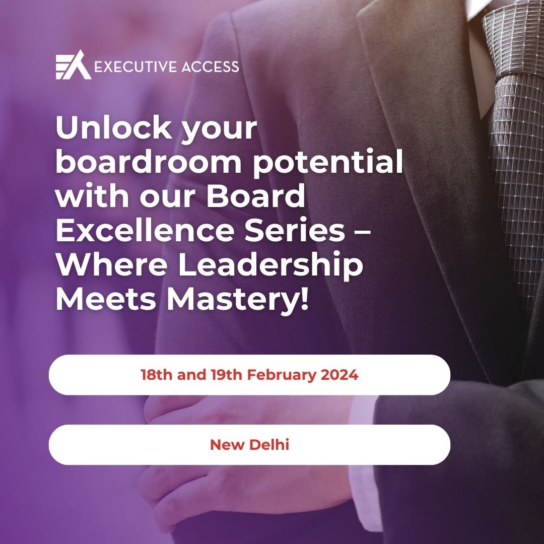 AccessExecutive's tweet photo. Following a triumphant initial workshop and motivated by newfound knowledge and numerous insights, Executive Access India is excited to introduce the next instalment of the "Board Excellence Series."
https://t.co/hAl5WSUx38 https://t.co/3rPNDi0Gly
