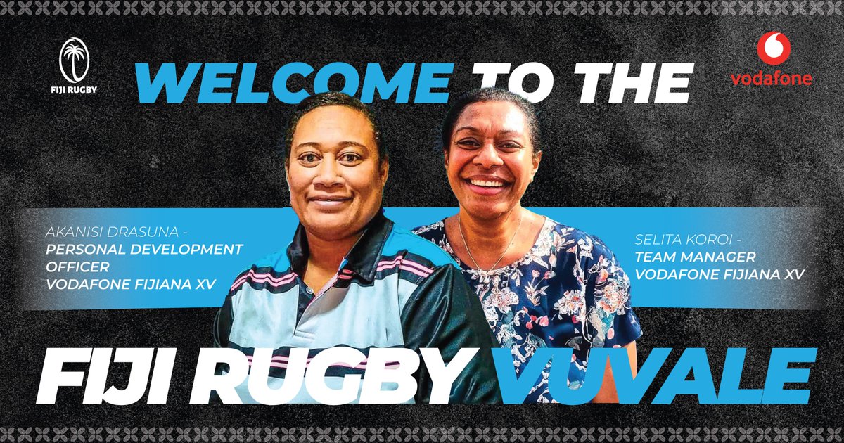 Join us in extending a warm Fiji Rugby welcome to our new Vodafone Fijiana 15s Team Manager Selita Koroi & Personal Development Manager Akanisi Drasuna 🫡 WELCOME TO THE VUVALE LADIES ‼️🏉 #duavataveilomanirakavi