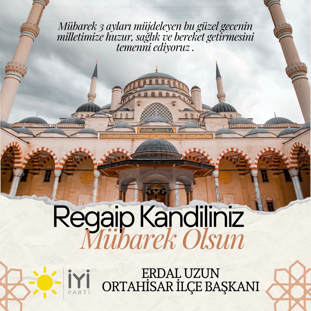 iyiortahisartrb's tweet photo. #RegaipKandili'niz mübarek olsun... https://t.co/2ZtVrh0snx
