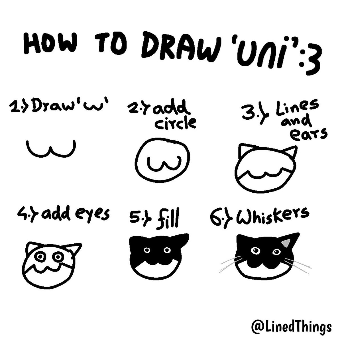 LinedThings's tweet image. how to draw uni tutorial :3