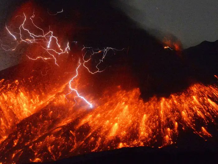 heightaway's tweet image. Volcanic lightning - Amazing natural phenomena

That's right, volcanoes can produce lightning.
It's pretty hard to study, but researchers have a few ideas about what causes it. One of the most common is that during an eruption
