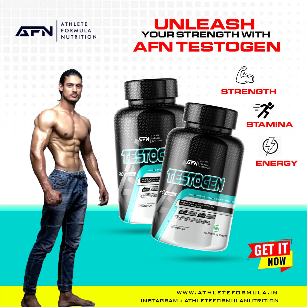 afnutritions's tweet image. Power up your workouts, boost stamina, and enhance muscle growth. Elevate your performance to new heights.  
.
.
.
 #AFN #TestoGen #StrengthUnleashed #afn #athleteformulanutrition #daildose