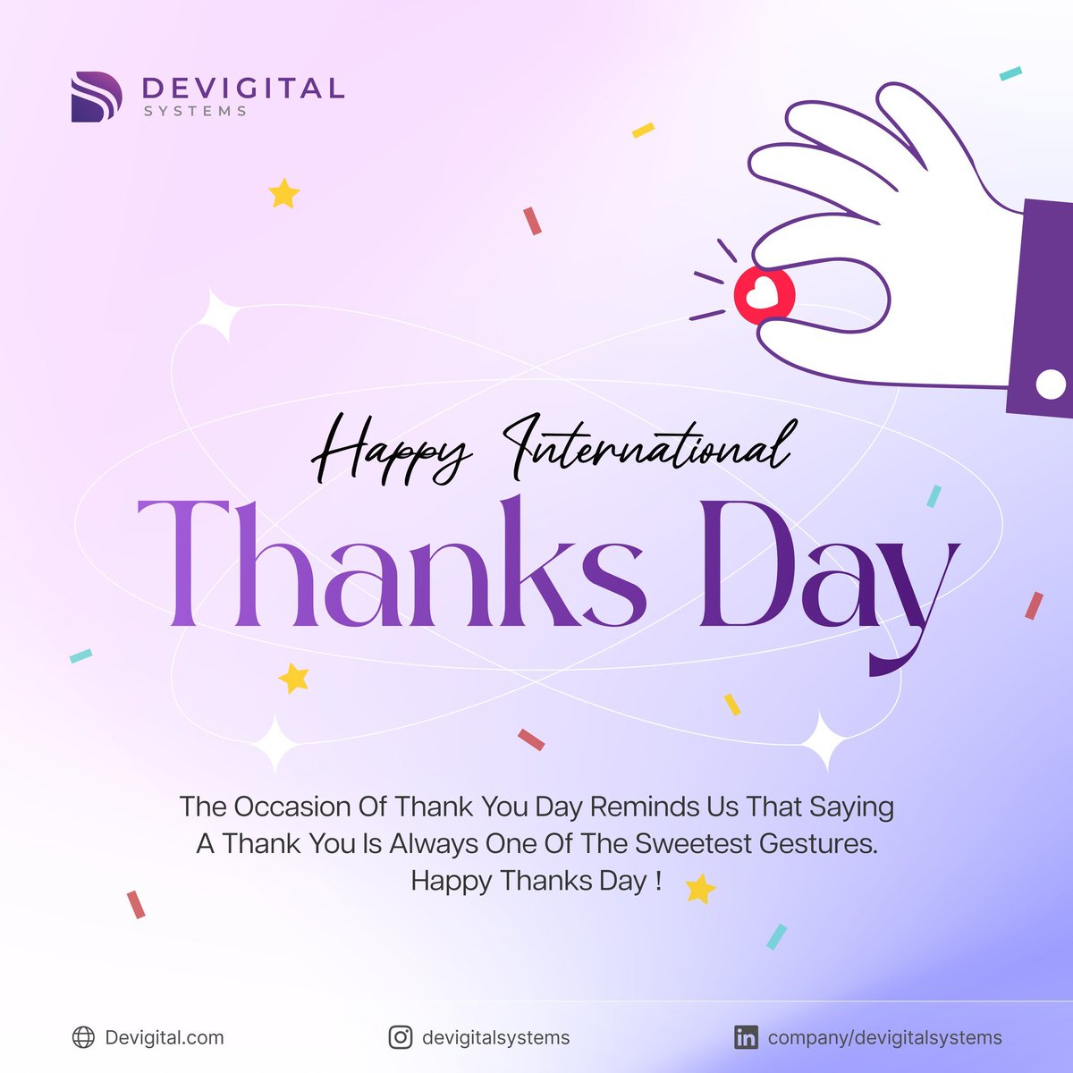 devigitalsystem's tweet photo. On this #ThankYou Day, let's take a moment to express our heartfelt appreciation to those who have played a crucial role in our personal and professional growth 🙂🌟

#internationalthanksday #gratitude #growth https://t.co/eEiB1ySvUm