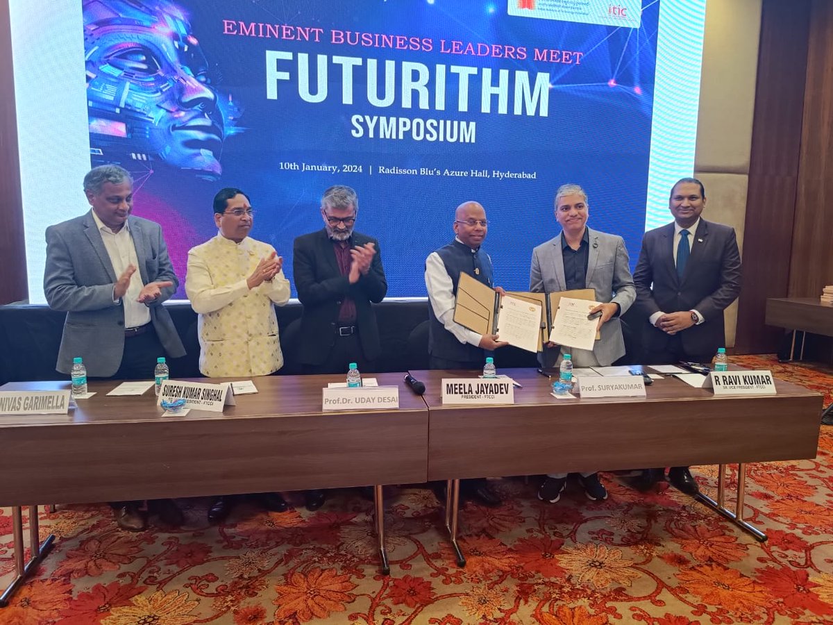 Exciting news! 
FTCCI and iTIC Incubator IIT Hyderabad signed an MoU and kickstarted the partnership to bridging the gap between industry and academics. This milestone promises visionary discussions, innovations and events starting with Futurithm 2024.

<a href="/IITHyderabad/">IIT Hyderabad</a> 
<a href="/FTCCI/">FTCCI ™</a>