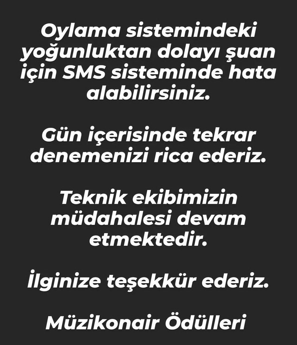 Bilgilendirme! #MüzikonairÖdülleri