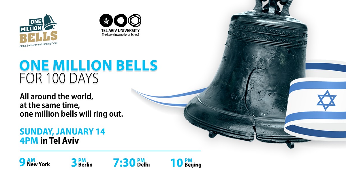 To mark 100 days since October 7, one million bells will ring together for the return of hostages, to remember the victims, and to fight antisemitism and hate.

Join the global movement and spread the word!

Upload videos of your bell ringing with the hashtag #bells100days
