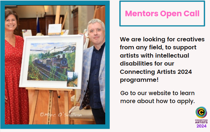 Connections_CAC's tweet photo. Last chance to become a mentor!

We are recruiting 10 volunteer mentors who will be partnered with a participating artist with an intellectual disability as part of our Connecting Artists 2024 programme. 

Click the link to find out more and apply: 
https://t.co/NNnxxwUKW8 https://t.co/svR3M1cCtX