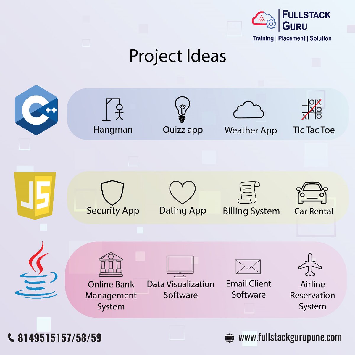 FullStackGuru1's tweet photo. Exciting project ideas for C++, JavaScript, and Java developers!

#projects #ideas #webdevelopment #fullstackwebdevelopment #fullstackdevelopment #fullstackdev #fullstacktraining  #javafullstack #webdevelopmenttraining #fullstackjavascript #frontend #frontenddev #backend https://t.co/LUHeShzARs