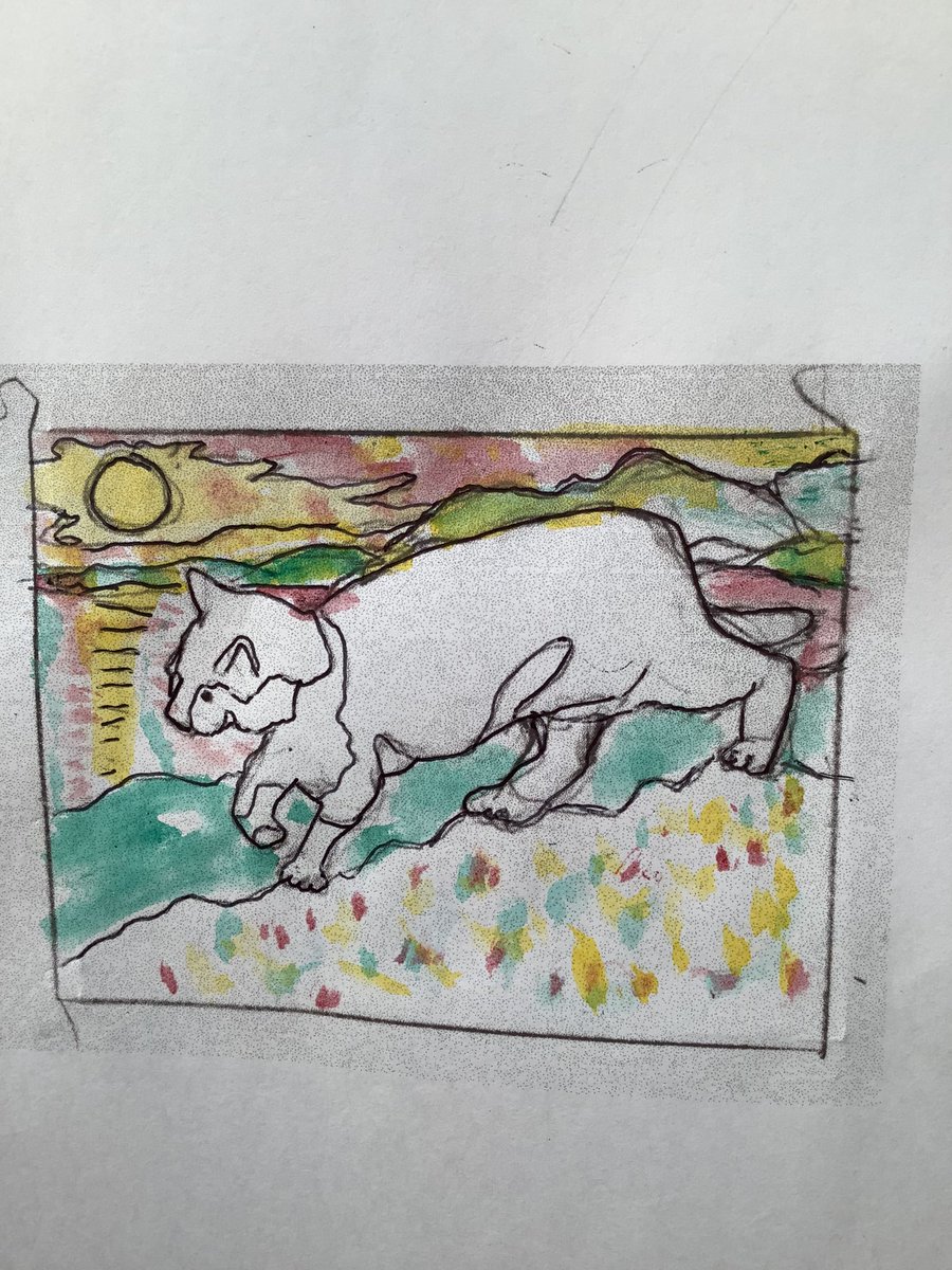 I’ve been drawing my son’s cat and hope to make a new colour engraving. 
All my cat engravings are available from my website-
sallyhands.co.uk
#woodengraving #printmaking