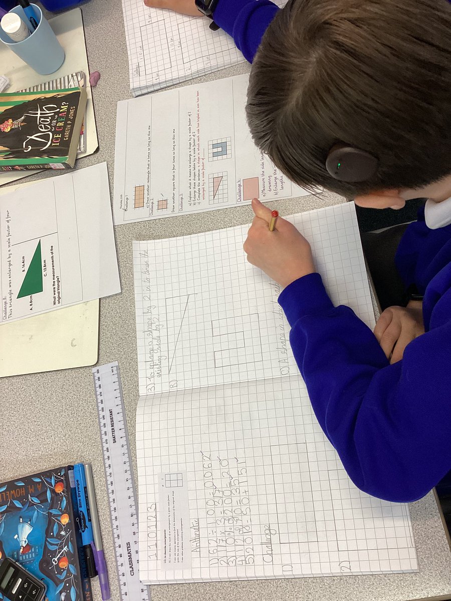 PelhamYear6's tweet image. Applying their geometry knowledge, the children are describing enlargements of 2-D shapes and using their mathematical vocabulary.#ScaleFactor #Enlargements @PelhamPrimary_ @trustilluminate @LSE_MathsHub 🤩🤩
