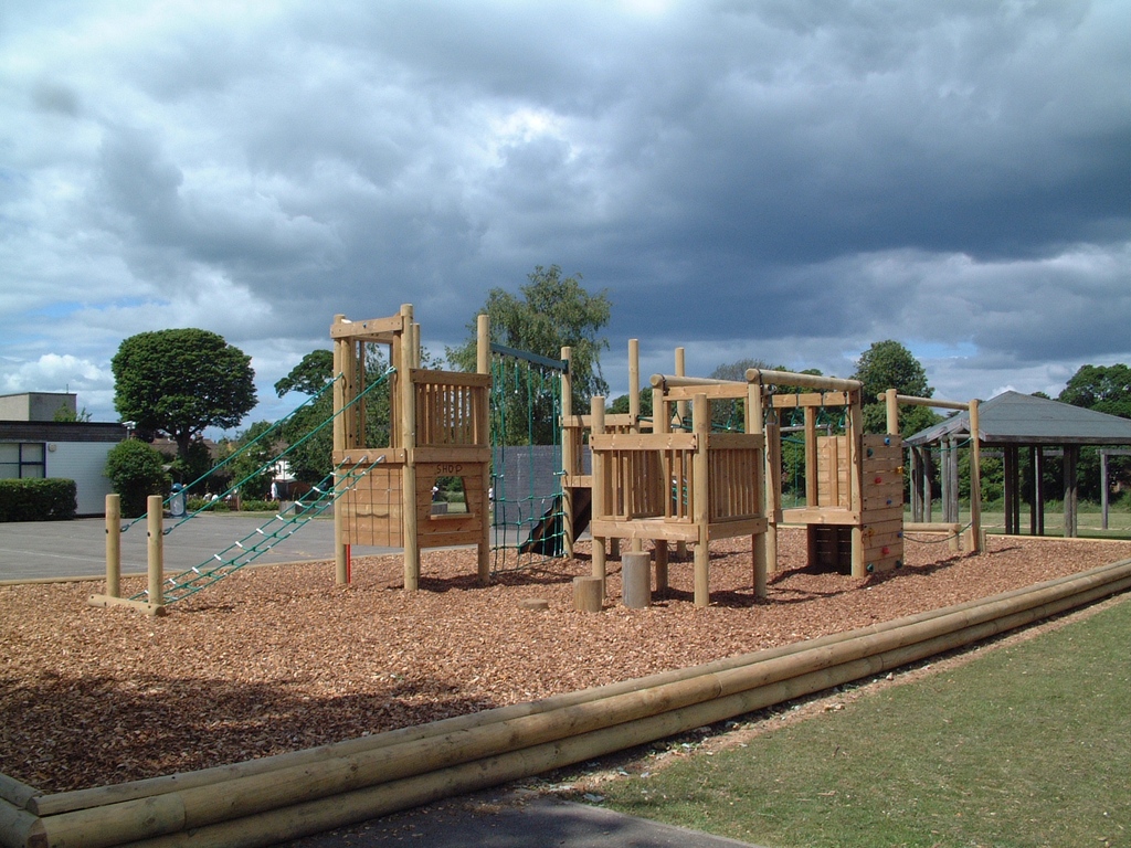 Lumberjack is a large timber #climber with lots of different levels! More accessible #activities lead to the lower platforms, while more difficult challenges lead to higher platforms, making it a brilliant climber for accommodating a range of age groups! #playequipment #play