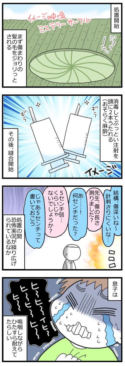 当時小4息子、大怪我して頭を縫った話・前編2/3 #漫画が読めるハッシュタグ