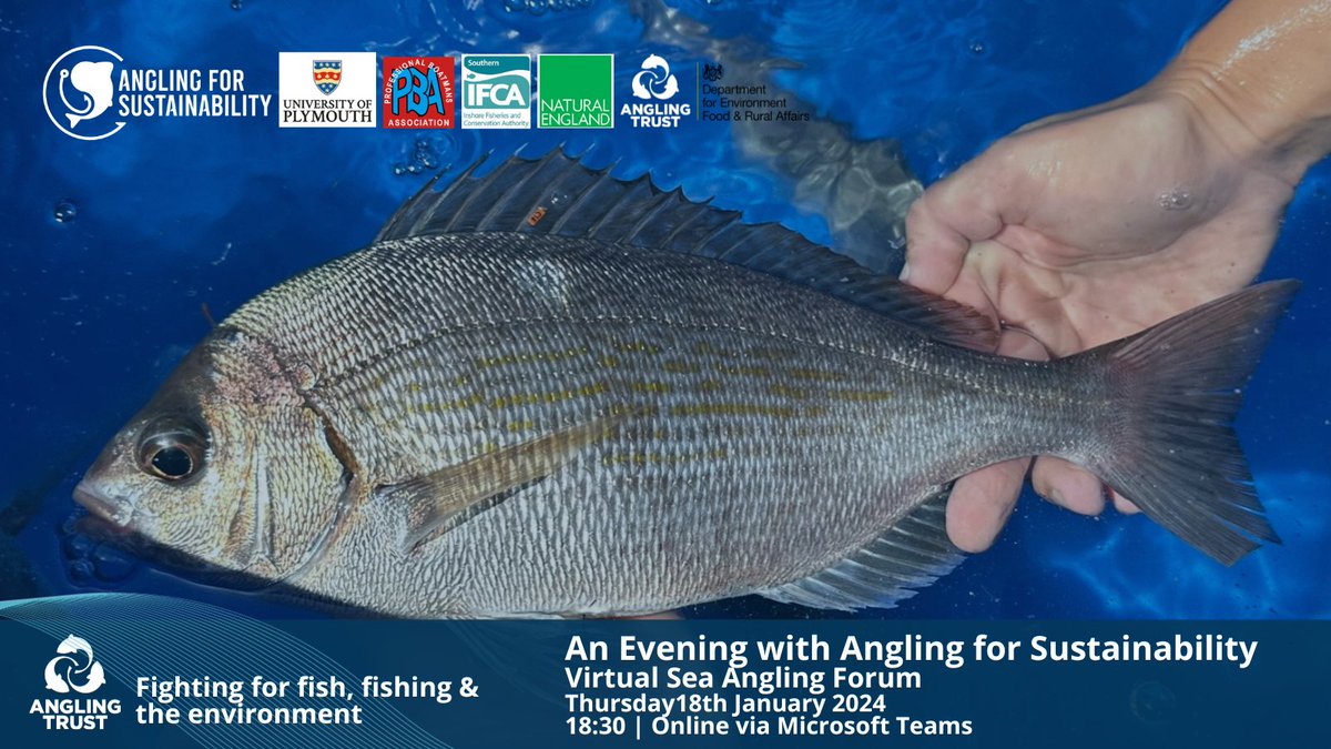 Interested in learning more about #AnglingforSustainability? Join us next Thursday night for a Virtual Sea Angling Forum on our exciting #FISP partnership that is tagging black bream in Dorset and elasmobranchs in the Solent with anglers🎣

Register here: events.teams.microsoft.com/event/5c45603c…