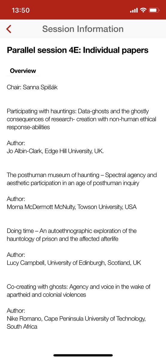 This is definitely the most off-the-wall, thought-provoking conference I’ve ever been to. So far I’ve been to talks that have discussed multiverse theory, Sliding Doors, The Golden Girls… and I’m sad to be missing the session happening now on ghosts and hauntology #ECQI