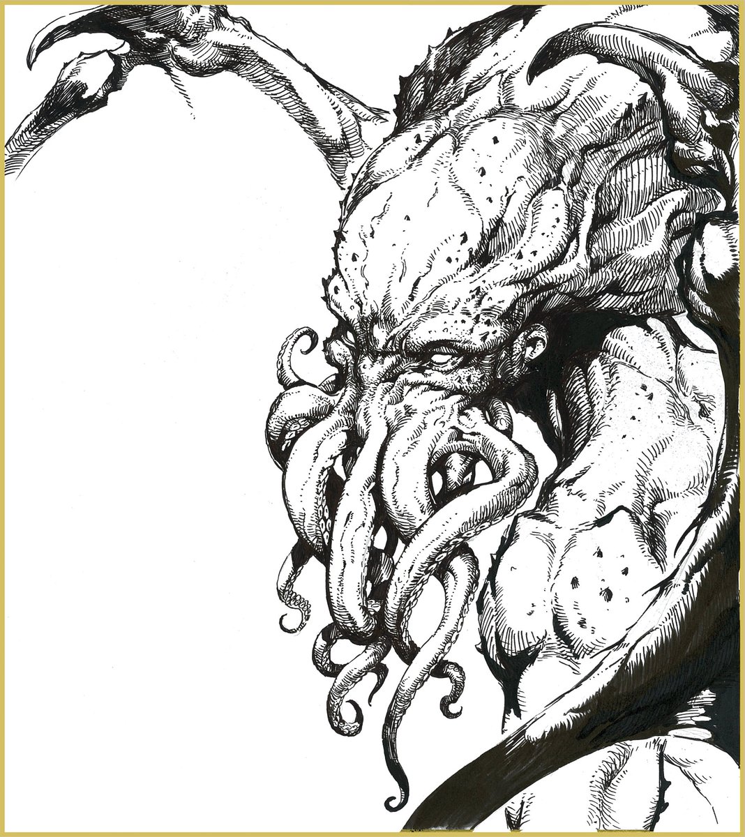 #やじるのえ #過去作品 ペンで描いた色紙シリーズ…  いま描いてるドラゴン、長い間途中経過をトリミングしたやつばっかりアップして申し訳なィ…(‾ ‾;)