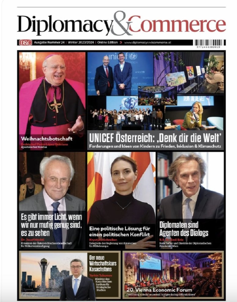 1/4 Entrevista a la Delegada <a href="/exteriorscat/">Unió Europea i Acció Exterior</a>, <a href="/KommunikaCat/">Krystyna Schreiber</a> sobre el treball de la delegació, el #diàleg polític i la #llengua catalana 🇪🇺
A la revista de #diplomàcia <a href="/TheDCAustria/">Diplomacy and Commerce Austria</a> 2️⃣➡️4️⃣👇: diplomacyandcommerce.at/krystyna-schre…