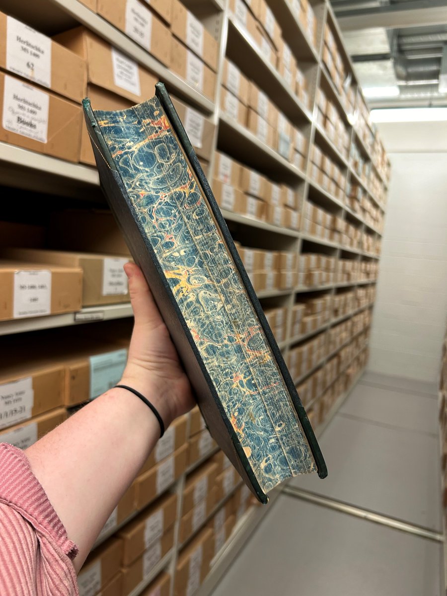 Today’s #ForeedgeFriday comes from Oliver Goldsmith’s ‘A History of the Earth and Animated Nature’! This particular volume uses a Blue Stormont Marble pattern, one of the most popular marbling designs. [RESERVE--590-GOL VOL. 1]