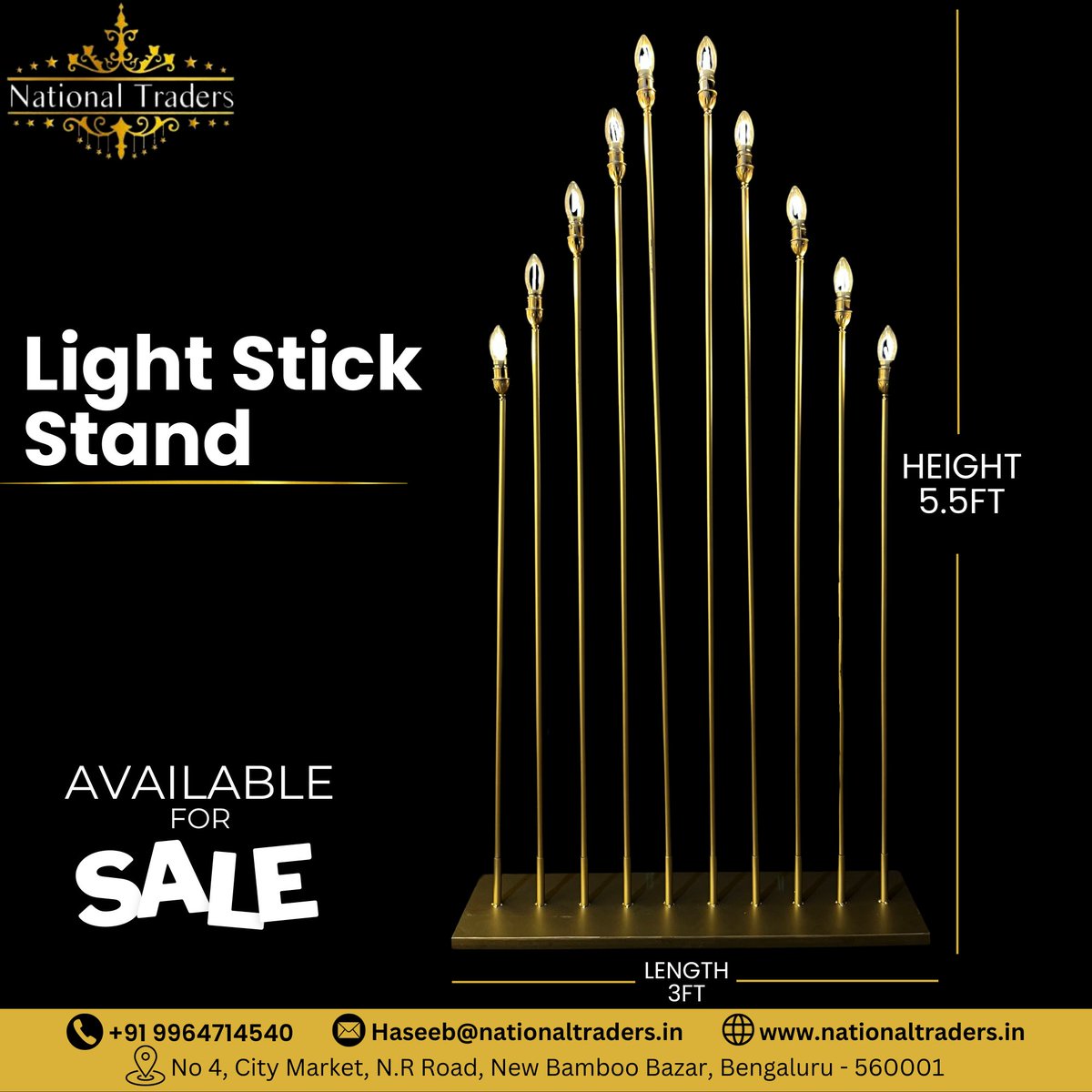 NationalTrade14's tweet photo. Light Stick Stand available for sale! Connect with National Traders for all your decorative items requirements.

𝐊𝐧𝐨𝐰 𝐦𝐨𝐫𝐞:
𝐂𝐚𝐥𝐥: +𝟗𝟏 𝟗𝟗𝟔𝟒𝟕𝟏𝟒𝟓𝟒𝟎
𝐕𝐢𝐬𝐢𝐭: https://t.co/LeiQbtQOFc

#nationaltraders #lightsticksstand #ledlights #ledstand #decor https://t.co/3Vc2zPGENm