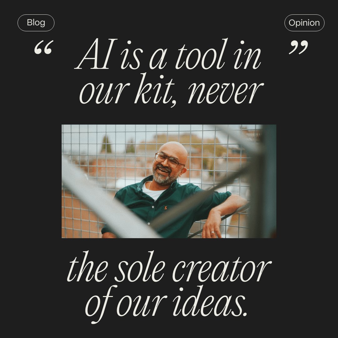 TogetherAgency's tweet photo. A creative revolution is happening, with AI at the core 🤖 We sat down with our Creative Director, Anil, to discuss the role of AI in the creative field and what it means for us... 

🔗 Read the full discussion in our blog: https://t.co/E3DJwuKMQE https://t.co/ATdQqmQKN2